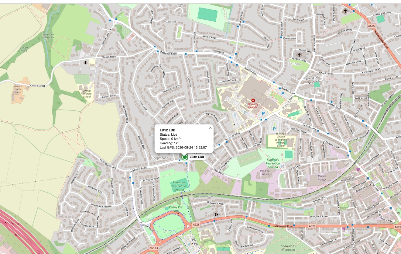 OMSTrack live vehicle map